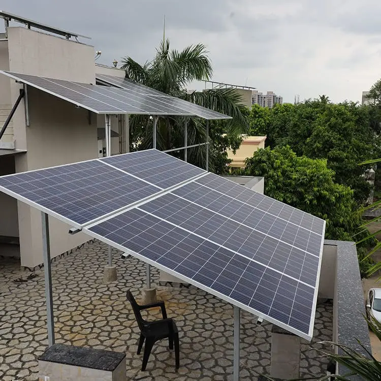 Rooftop solar panel installation